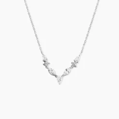 Collier Mascaret Argent Blanc Oxyde De Zirconium