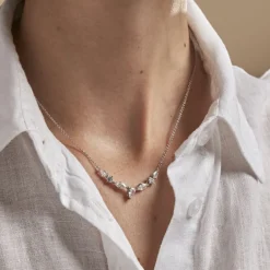 Collier Mascaret Argent Blanc Oxyde De Zirconium