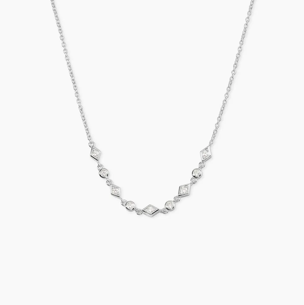 Collier Mascaret Argent Blanc Oxyde De Zirconium