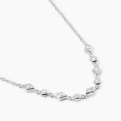 Collier Mascaret Argent Blanc Oxyde De Zirconium