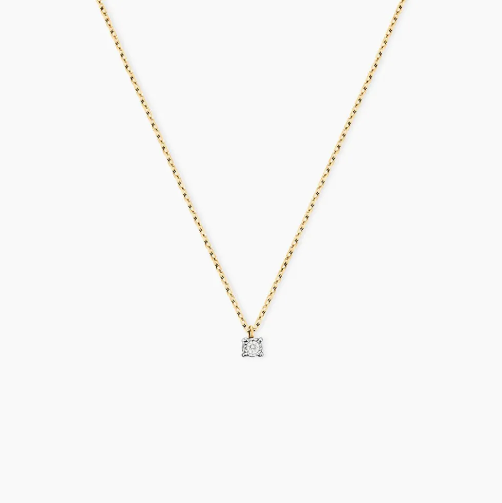 Collier Mei Or Jaune Diamant