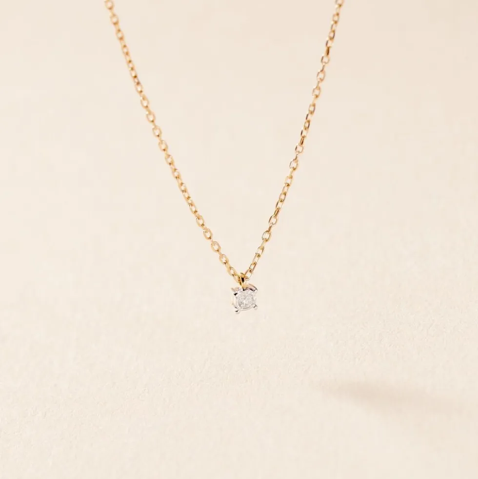 Collier Mei Or Jaune Diamant