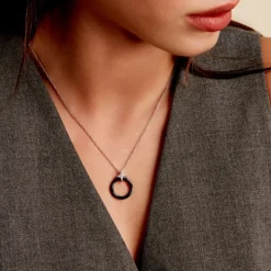 Collier Merelle Argent Blanc Céramique Oxyde De Zirconium