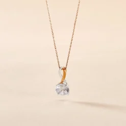 Collier Micheline Or Bicolore Oxyde De Zirconium