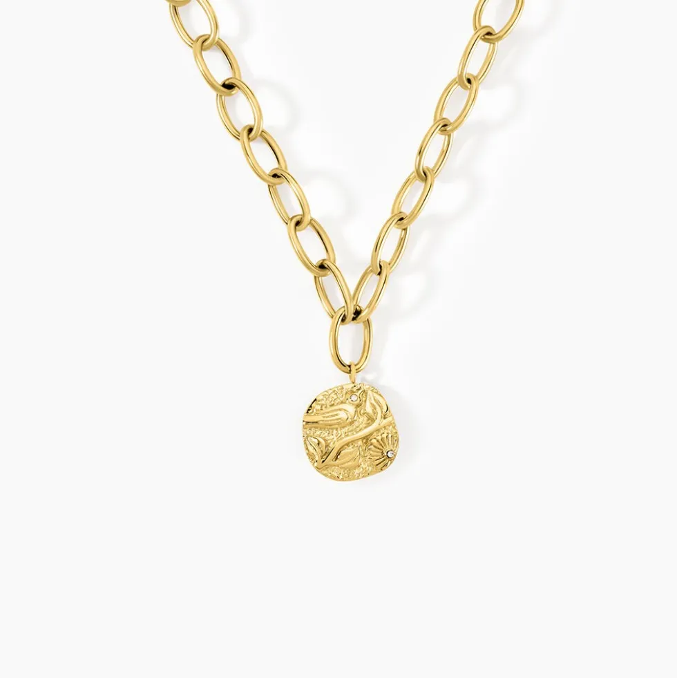 Collier Milina Acier Jaune Cristal