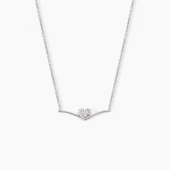 Collier Miline Argent Blanc Oxyde De Zirconium