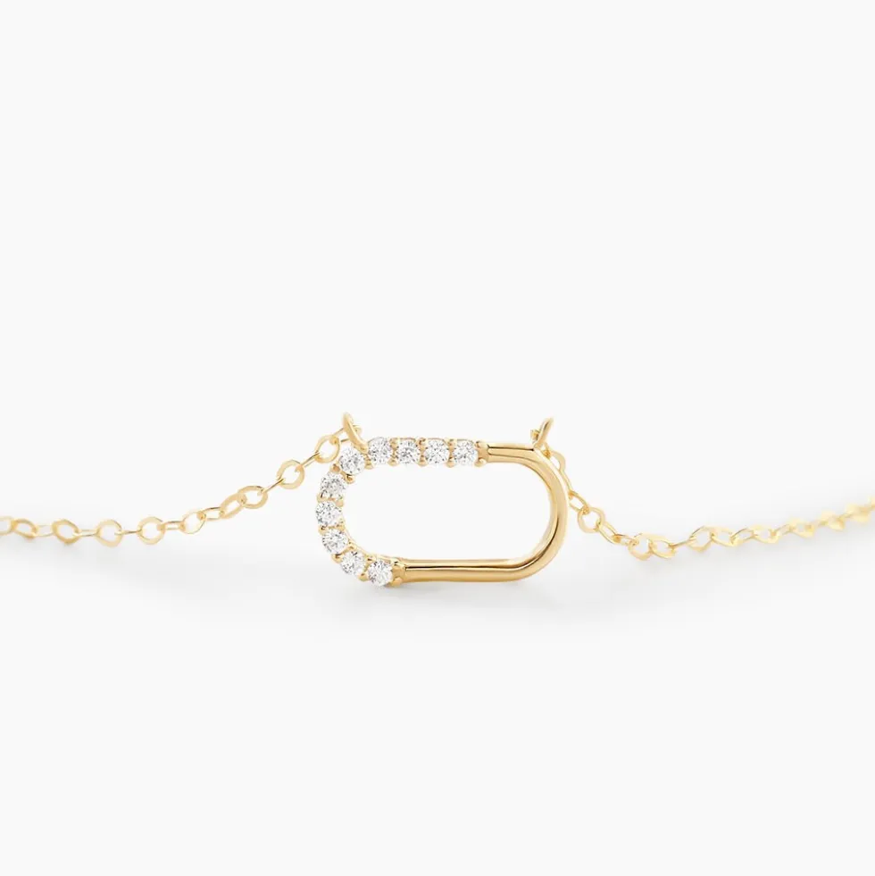 Collier Minimalist Chic Or Jaune Oxyde De Zirconium