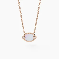 Collier Muse Argent Rose Nacre Oxyde De Zirconium
