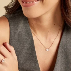 Collier Muse Argent Rose Nacre Oxyde De Zirconium