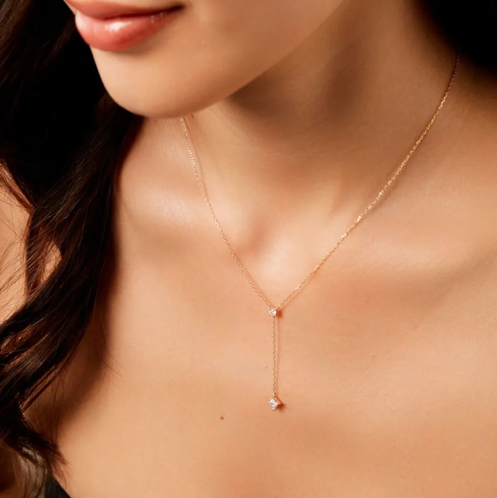 Collier Myfanwy Or Jaune Oxyde De Zirconium