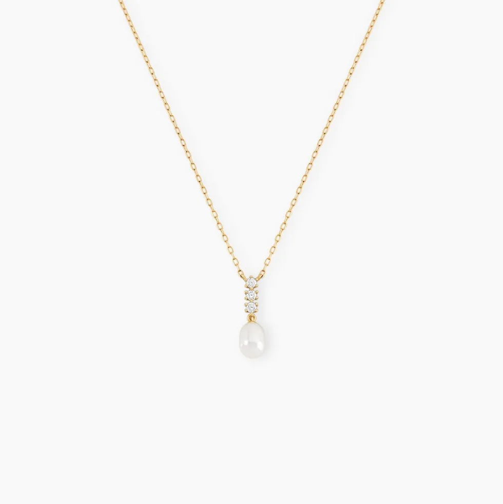 Collier Nahima Or Jaune Perle De Culture Oxyde De Zirconium