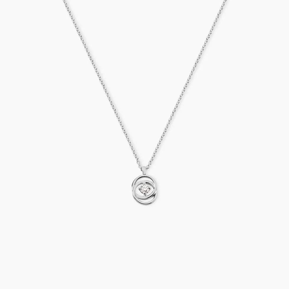 Collier Nid D'amour Or Blanc Diamant