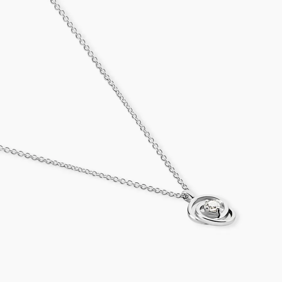 Collier Nid D'amour Or Blanc Diamant