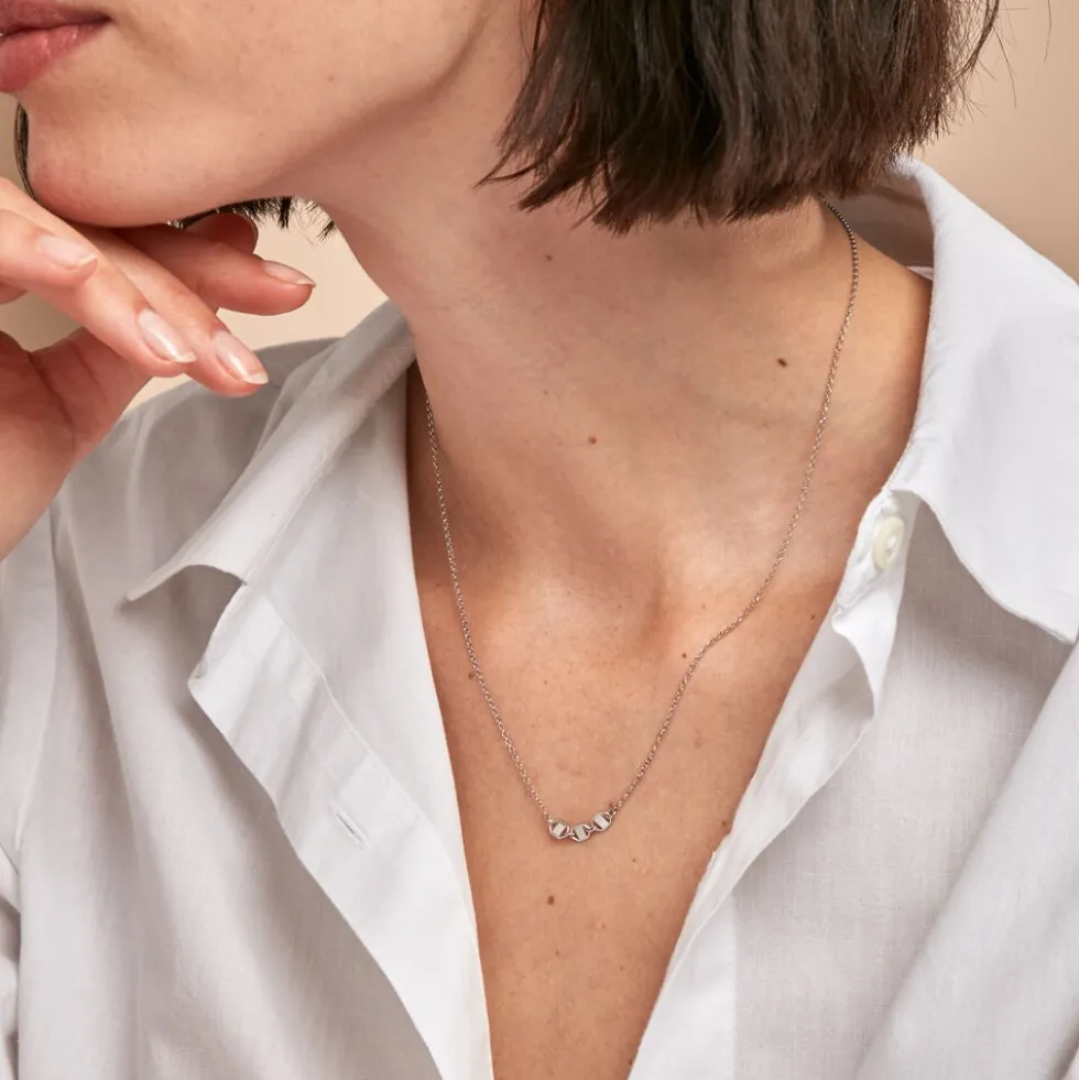 Collier Nissa Argent Blanc