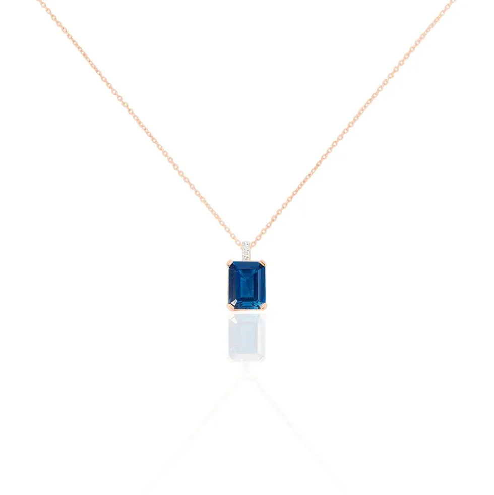 Collier Noee Or Rose Topaze Et Oxyde De Zirconium