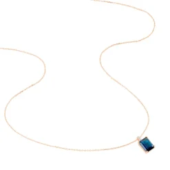 Collier Noee Or Rose Topaze Et Oxyde De Zirconium