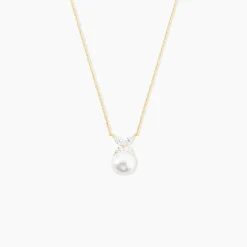 Collier Norah Or Jaune Perle De Culture Et Oxyde De Zirconium