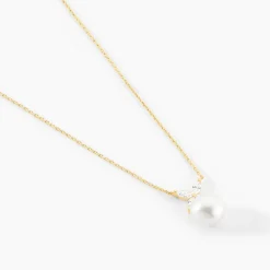 Collier Norah Or Jaune Perle De Culture Et Oxyde De Zirconium