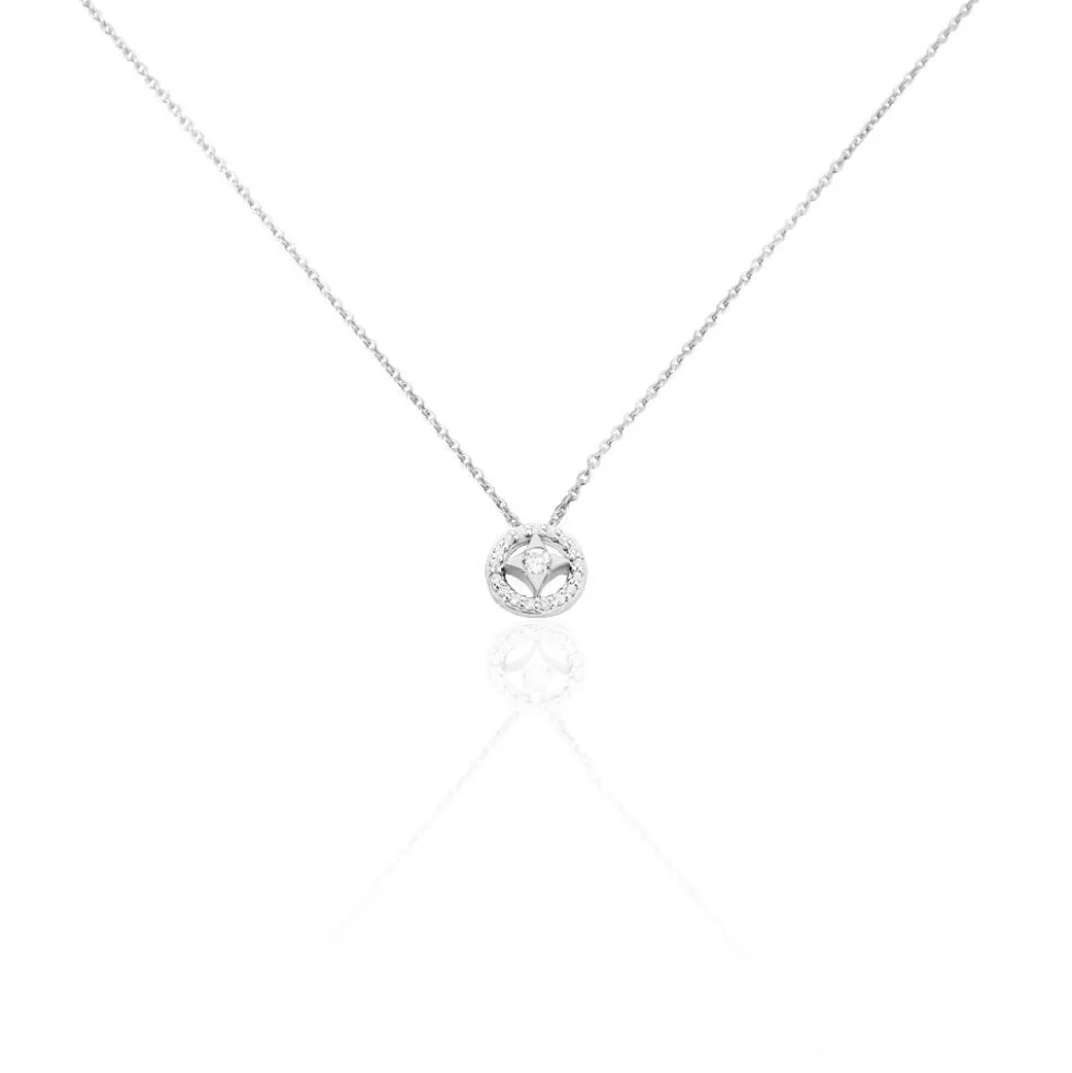 Collier Nour-imen Or Blanc Diamant