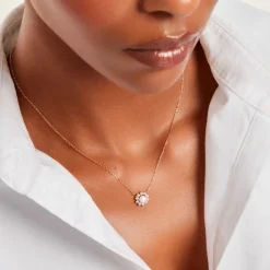Collier Octavie Or Jaune Perle De Culture Oxyde De Zirconium