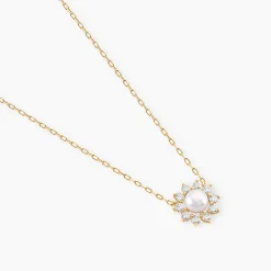 Collier Octavie Or Jaune Perle De Culture Oxyde De Zirconium
