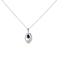 Collier Odila Or Blanc Saphir Diamant