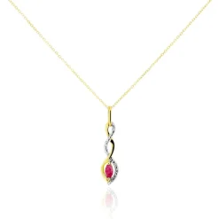 Collier Ondulations Or Bicolore Rubis Et Diamant