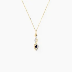 Collier Ondulations Or Jaune Saphir Diamant