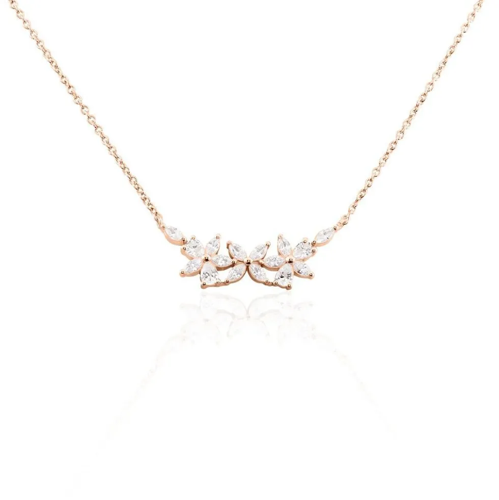 Collier Oralie Argent Rose Oxyde De Zirconium