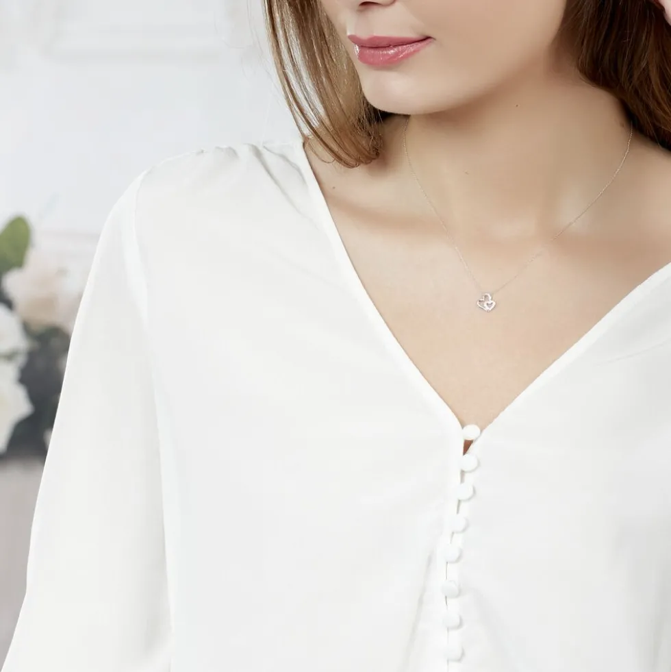 Collier Or Blanc Diamant