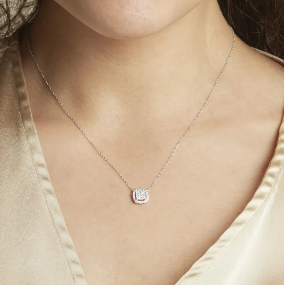 Collier Or Blanc Naveen Diamants Synthétiques