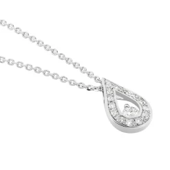 Collier Or Blanc Purete Goutte Diamant