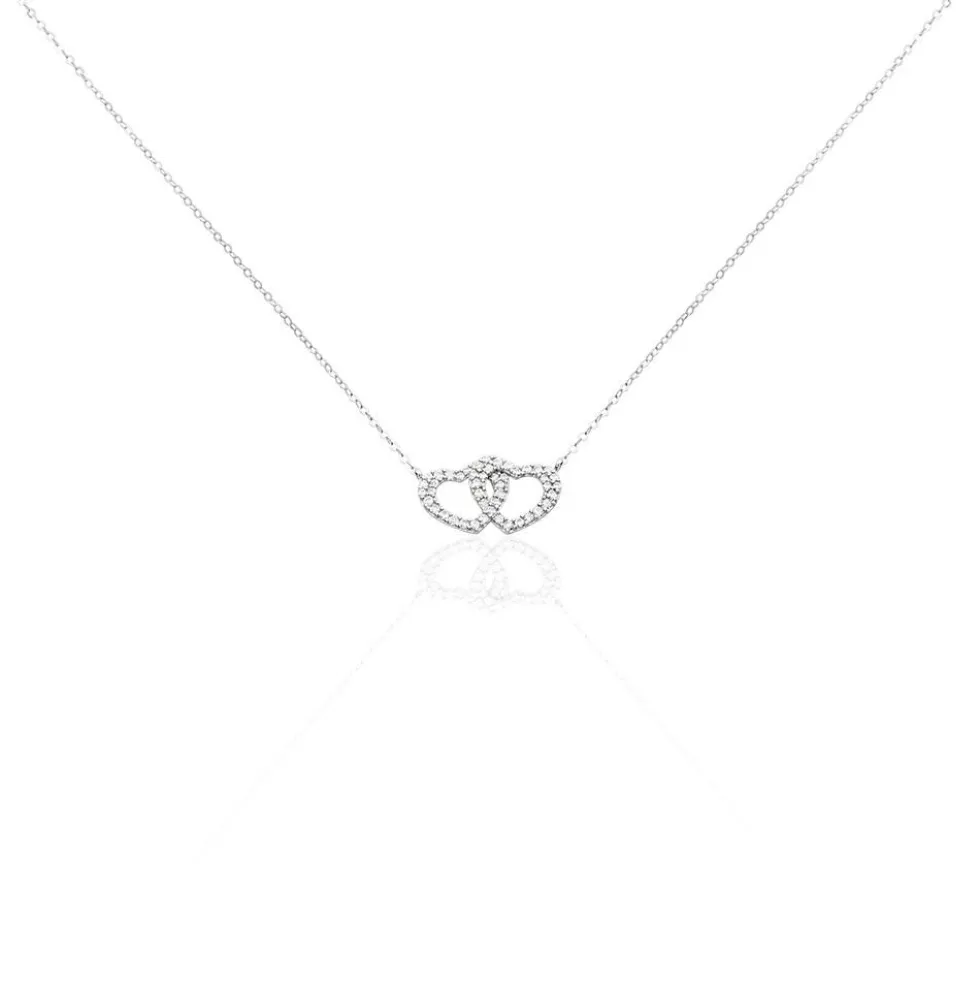 Collier Or Blanc Raoula Oxydes De Zirconium