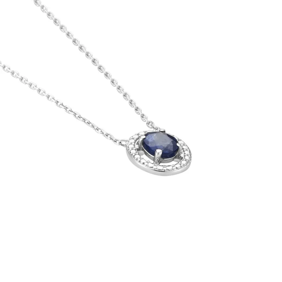 Collier Or Blanc Serenity Saphir