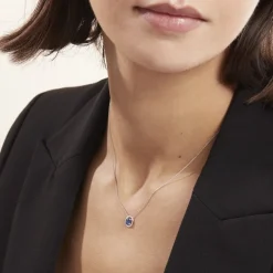 Collier Or Blanc Serenity Saphir