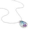 Collier Or Blanc Topaze Et Saphir