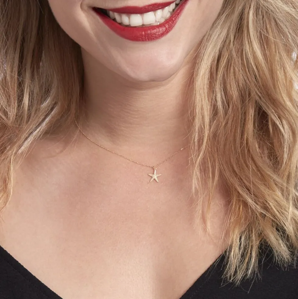 Collier Or Jaune Aenor Motif Etoile De Mer