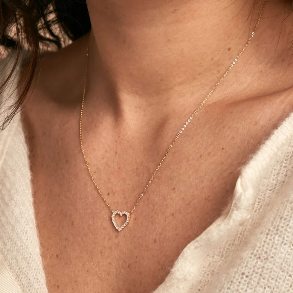 Collier Or Jaune Ansel Oxyde De Zirconium