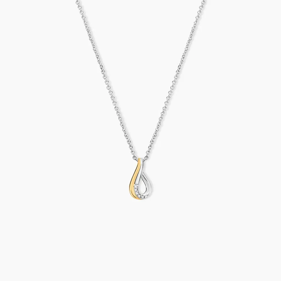 Collier Or Jaune Argent Blanc Oxyde De Zirconium