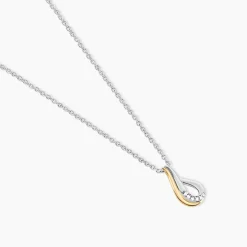 Collier Or Jaune Argent Blanc Oxyde De Zirconium