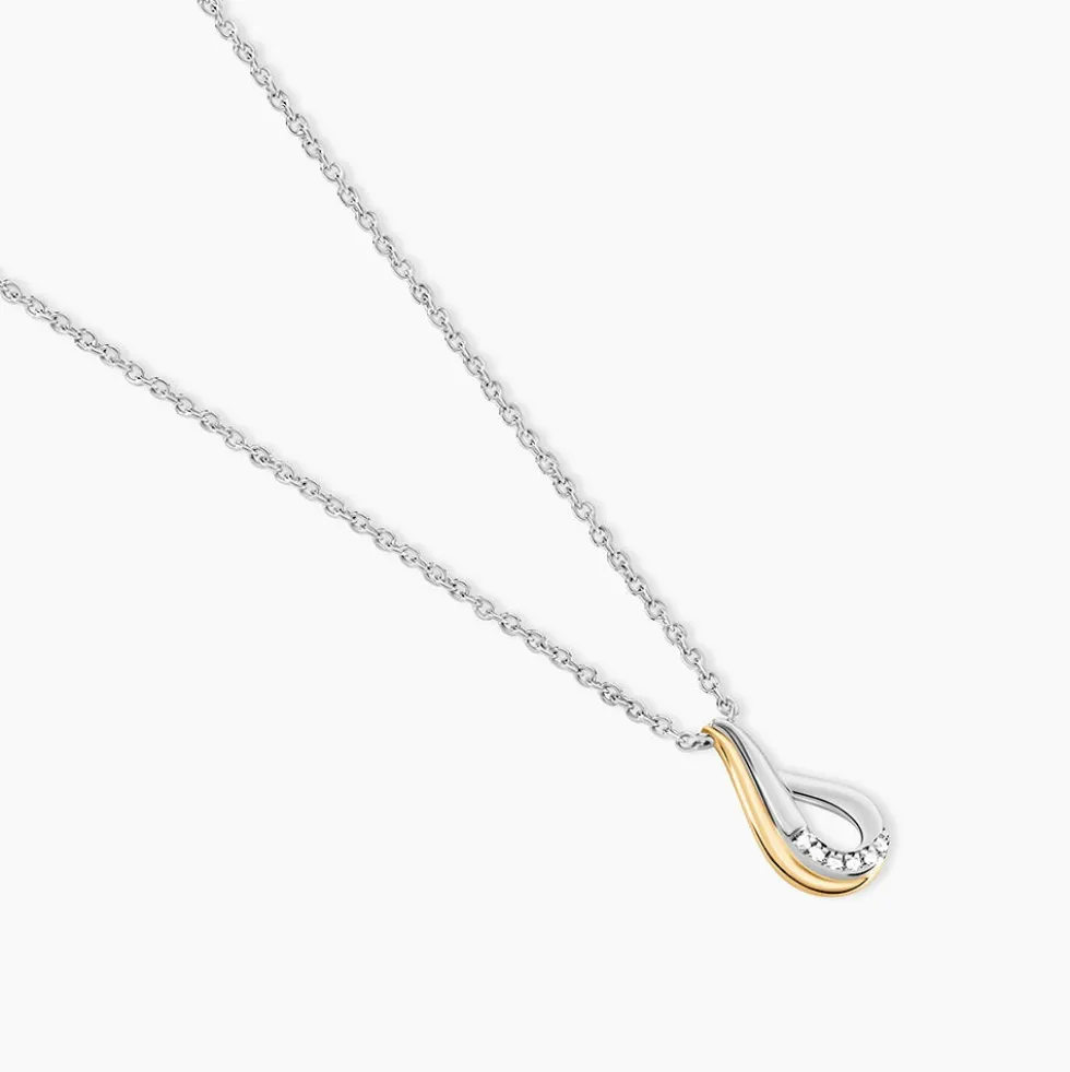 Collier Or Jaune Argent Blanc Oxyde De Zirconium