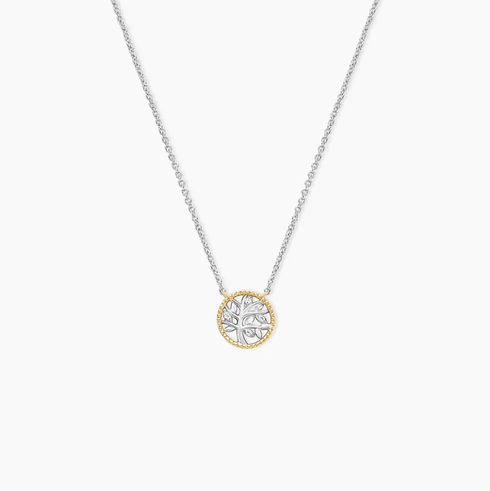 Collier Or Jaune Argent Blanc Oxyde De Zirconium