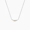 Collier Or Jaune Argent Blanc Oxyde De Zirconium