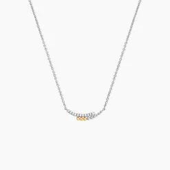 Collier Or Jaune Argent Blanc Oxyde De Zirconium
