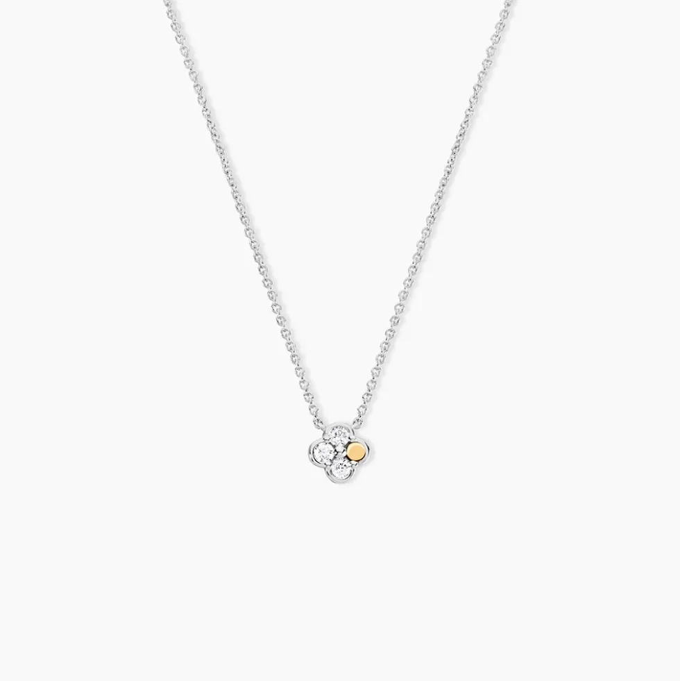 Collier Or Jaune Argent Blanc Oxyde De Zirconium