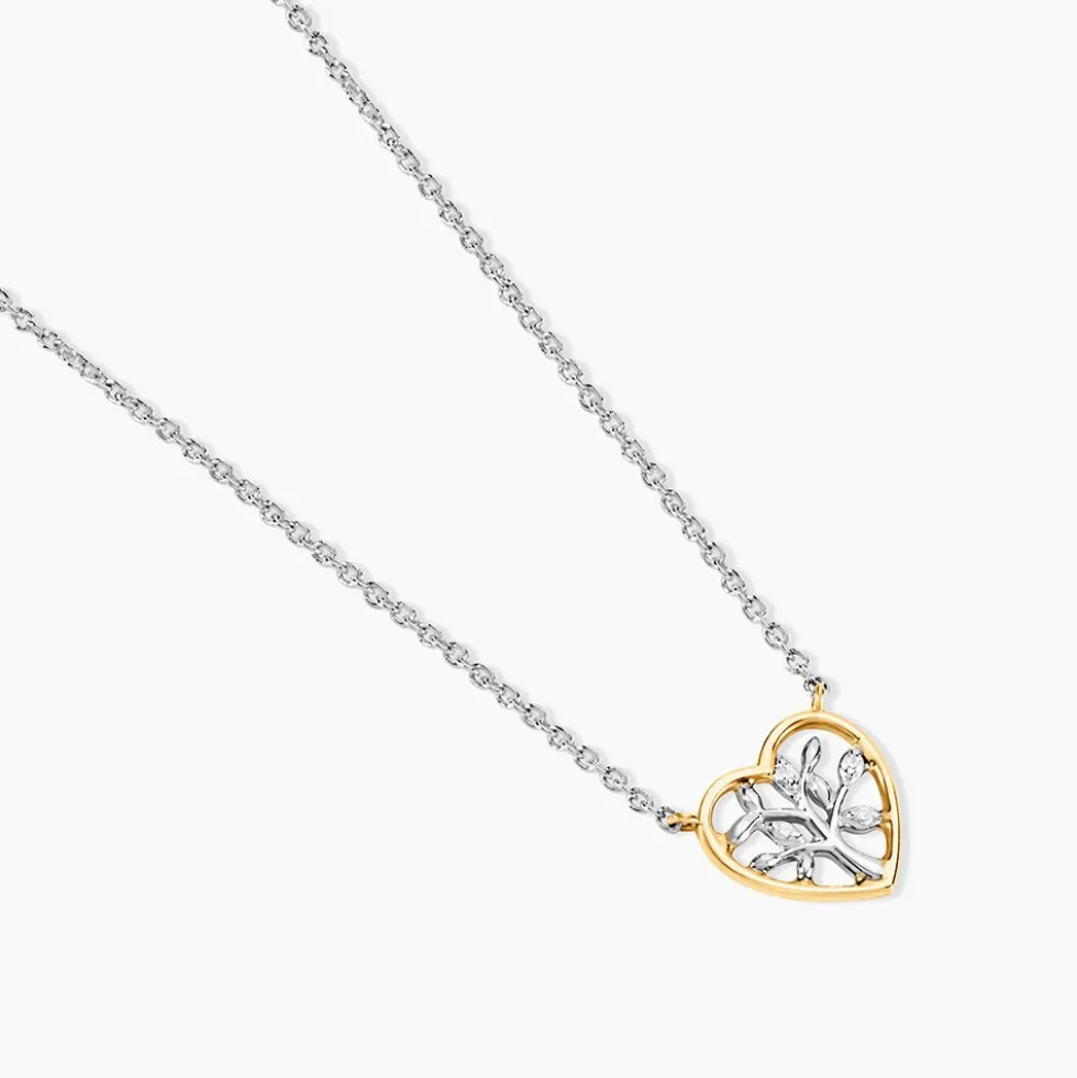 Collier Or Jaune Argent Blanc Oxyde De Zirconium