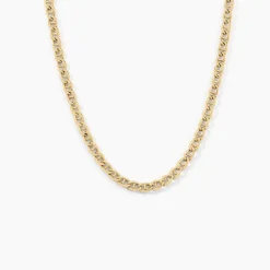Collier Or Jaune Capucin Maille Marine