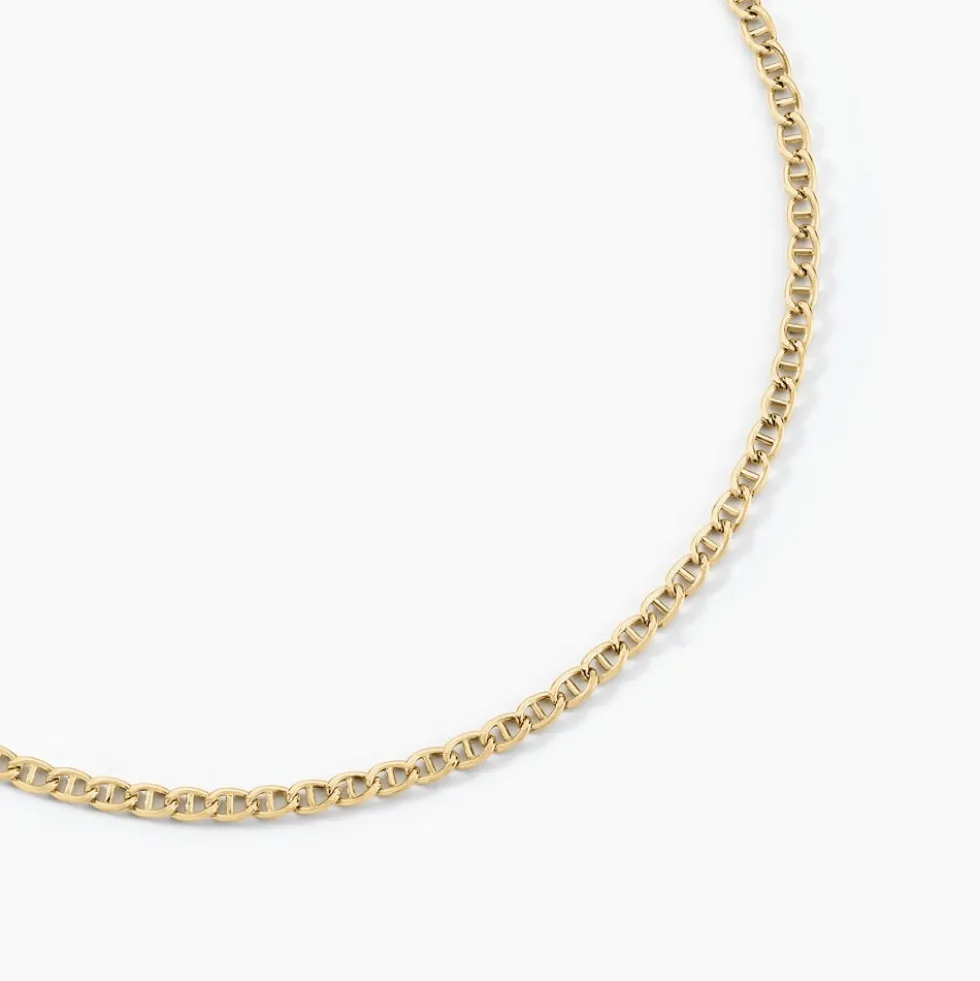 Collier Or Jaune Capucin Maille Marine