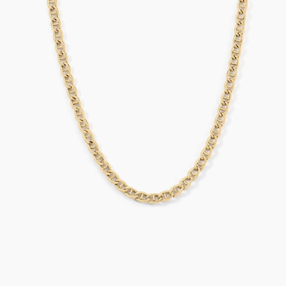 Collier Or Jaune Capucin Maille Marine