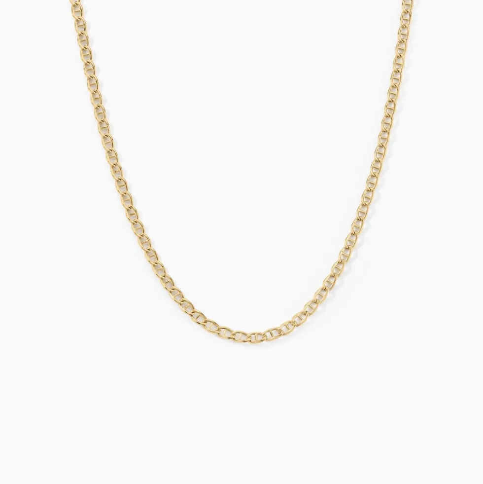 Collier Or Jaune Capucin Maille Marine